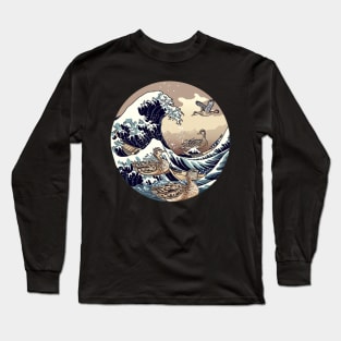 ducks at great wave Long Sleeve T-Shirt